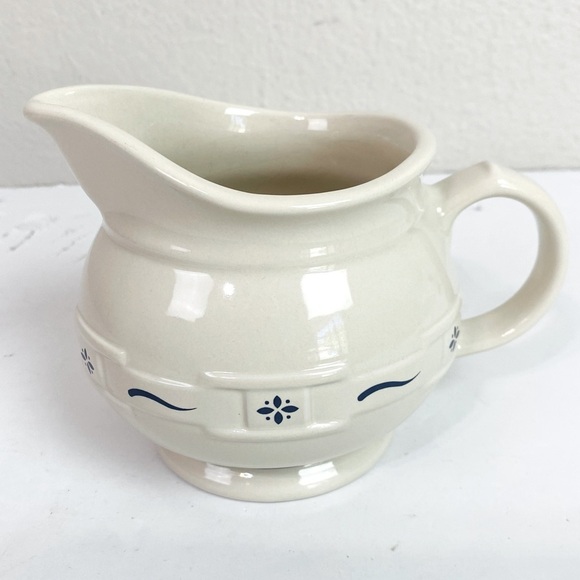 Longaberger Blue Basket Weave Woven Traditions Creamer Pitcher - Picture 1 of 7